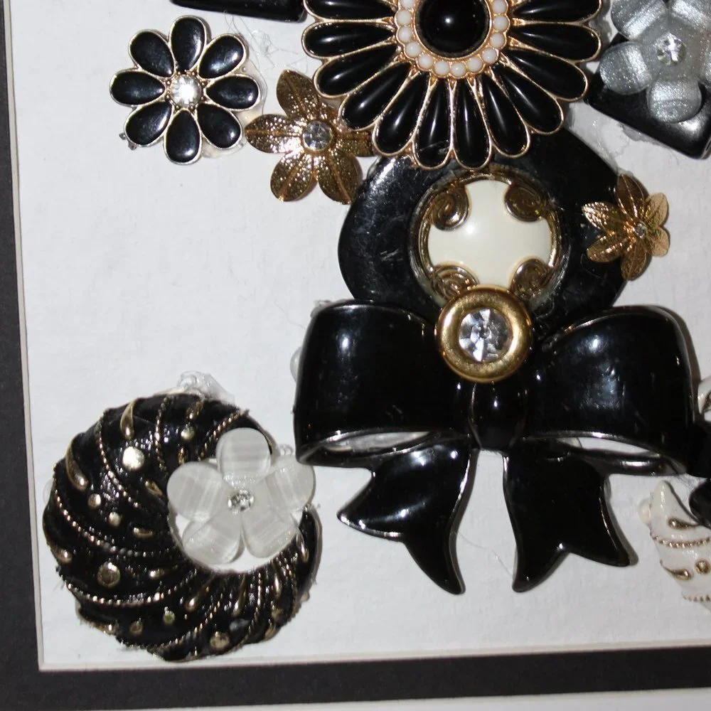 Original Framed Collage Jewelry Art Wall Decor